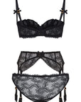 Love Bra, Suspender and Brief Set