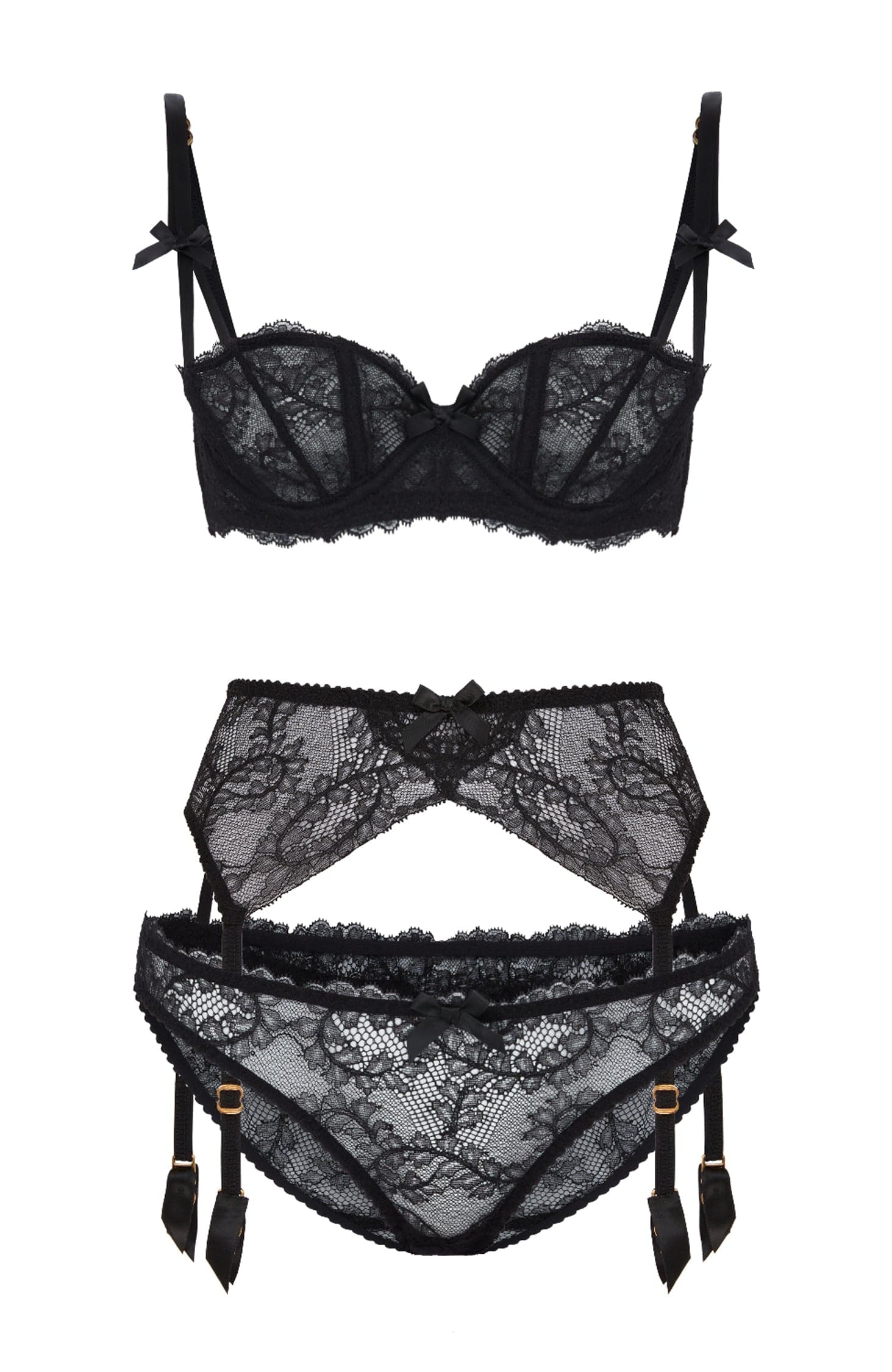 Love Bra, Suspender and Brief Set