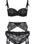 Love Bra, Suspender and Brief Set