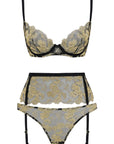 Oriana Plunge Bra, Suspender Belt and Brazilian Knicker Set