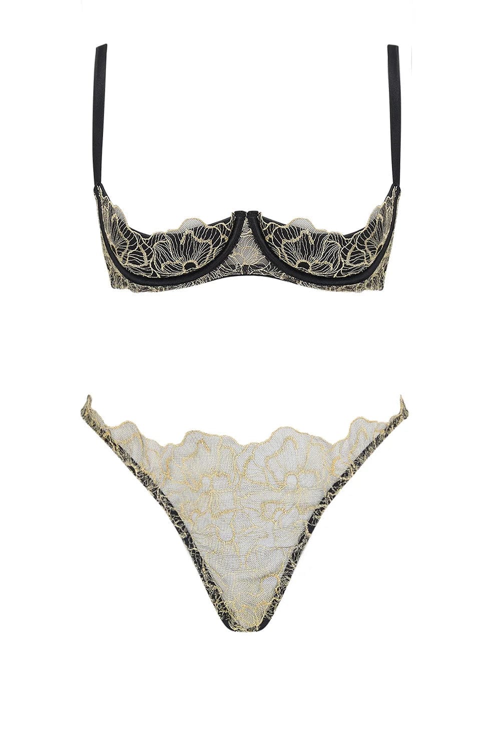 %shop_name_% Coco de Mer_Damona Quarter Cup Bra and Open Knicker Set _ Lingerie Sets_