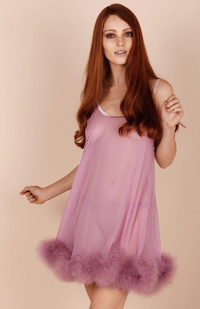 %shop_name_% Gilda &amp; Pearl_Diana Silk and Marabou Feather Babydoll _ Loungewear_ 