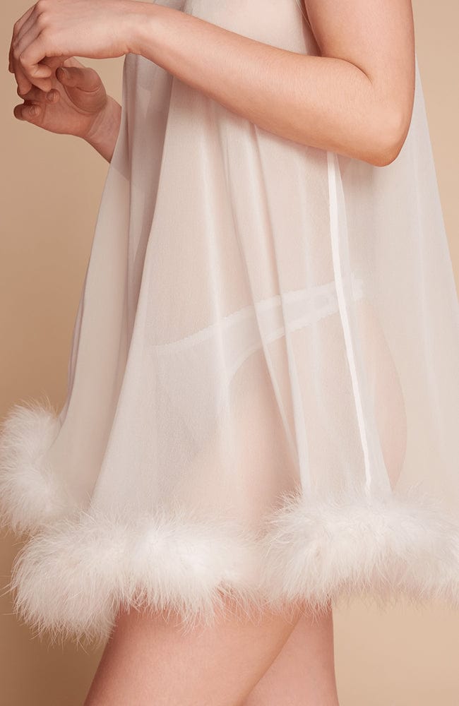 %shop_name_% Gilda &amp; Pearl_Diana Silk and Marabou Feather Babydoll _ Loungewear_ 