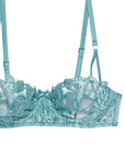 Velvet Lily Embroidery Bra, Suspender and Thong Set