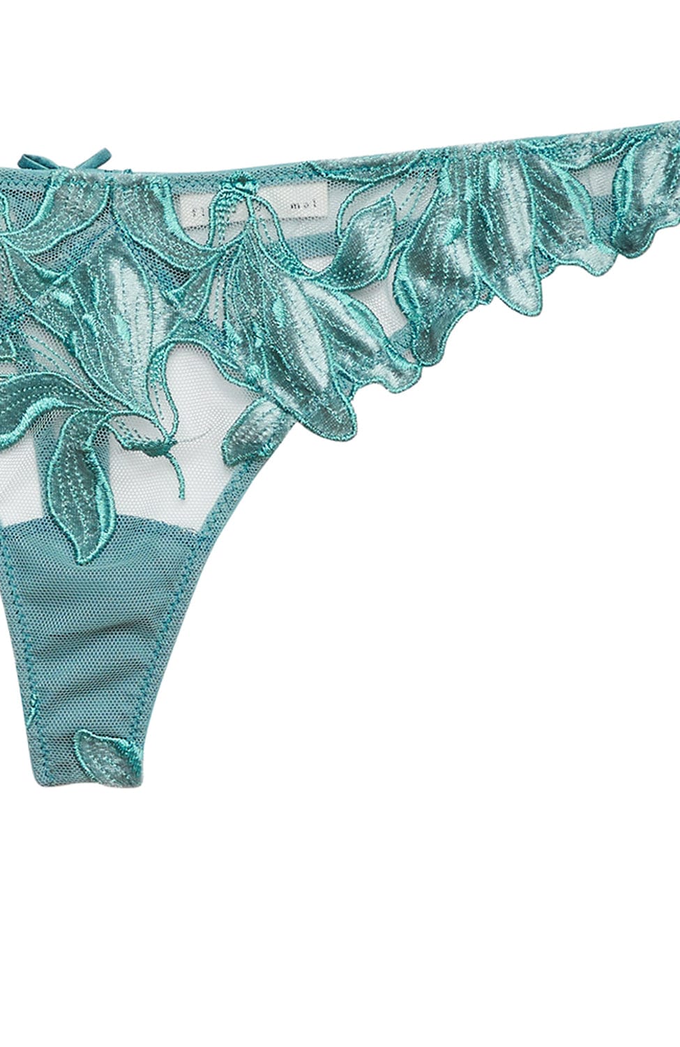 Velvet Lily Embroidery Bra, Suspender and Thong Set