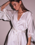 Beaded Iris Lace Angel Sleeve Robe