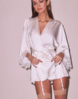 Beaded Iris Lace Angel Sleeve Robe