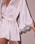 Beaded Iris Lace Angel Sleeve Robe