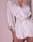 Beaded Iris Lace Angel Sleeve Robe