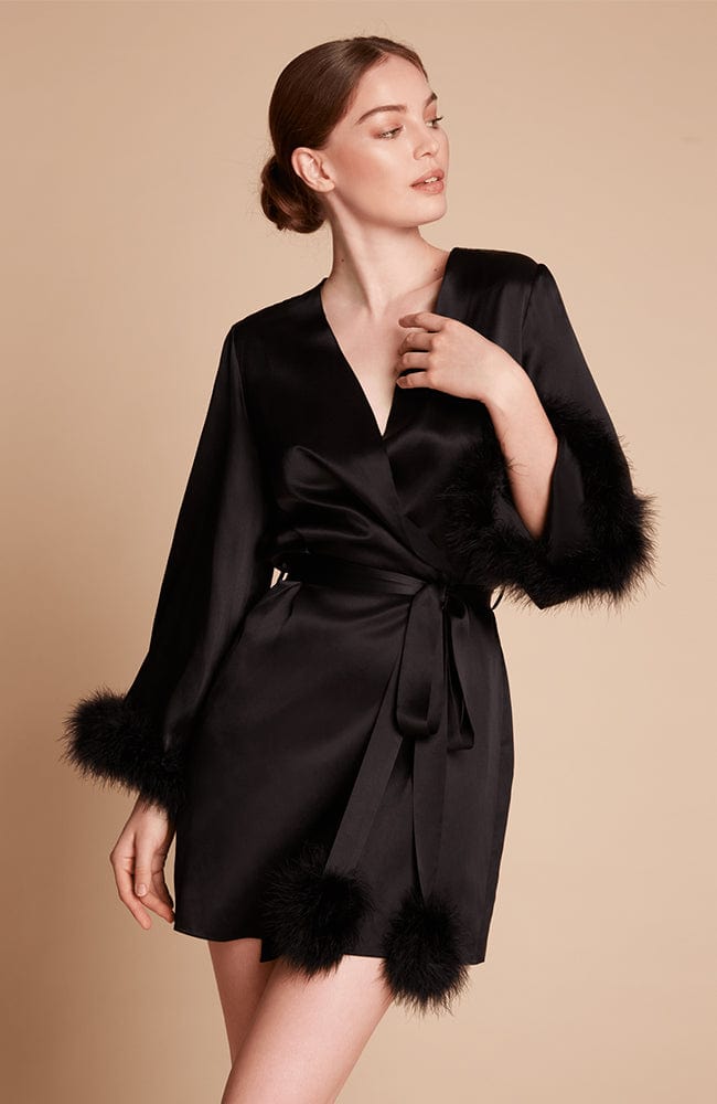 %shop_name_% Gilda &amp; Pearl_Kitty Feather Trim Robe _ Loungewear_ 