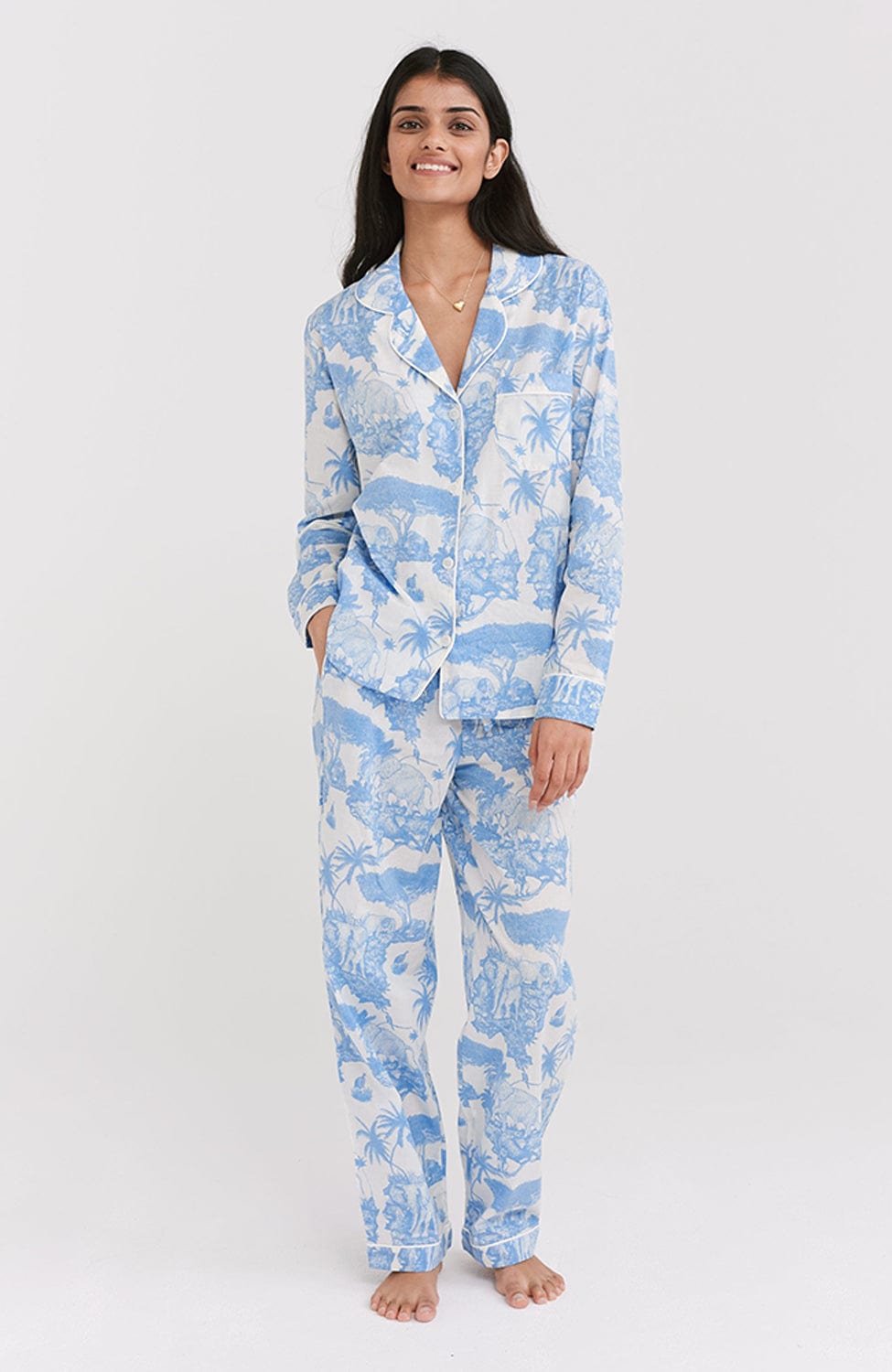 %shop_name_% Desmond &amp; Dempsey_Loxodonta Organic Cotton Long Pajama Set _ Loungewear_ 