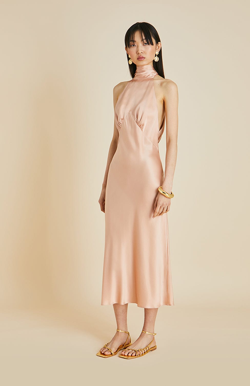 Greta Shell Silk Long Slip Dress