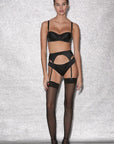 %shop_name_% Fleur du Mal_Top Stitch Satin Garter Belt _ Underwear_ 