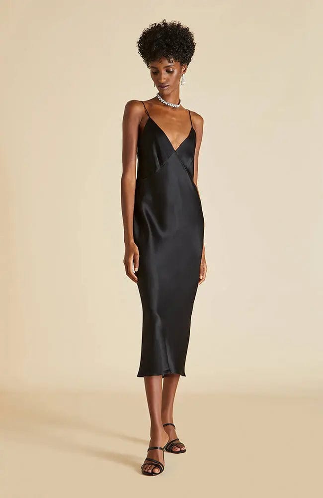 %shop_name_% Olivia von Halle_Issa Jet Black Silk Slip Dress _ Loungewear_ 3360.00