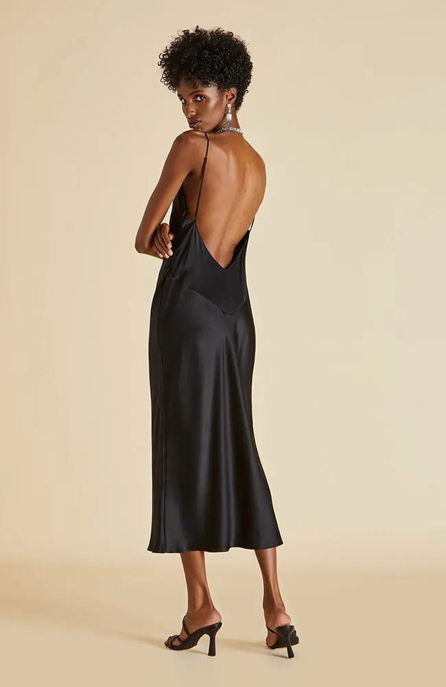 %shop_name_% Olivia von Halle_Issa Jet Black Silk Slip Dress _ Loungewear_ 3360.00