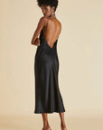 %shop_name_% Olivia von Halle_Issa Jet Black Silk Slip Dress _ Loungewear_ 3360.00