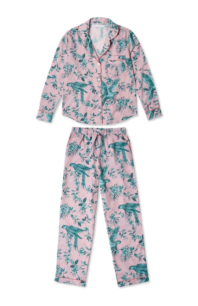 %shop_name_% Desmond &amp; Dempsey_Parrot Organic Cotton Long Pajama Set _ Loungewear_ 1400.00