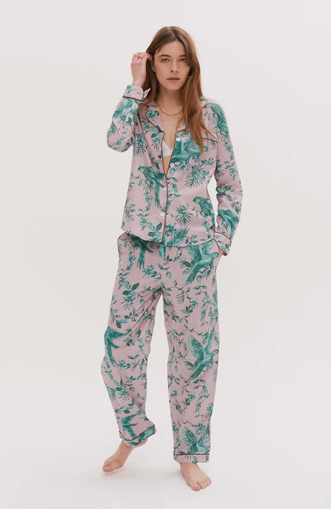 %shop_name_% Desmond &amp; Dempsey_Parrot Organic Cotton Long Pajama Set _ Loungewear_ 1400.00