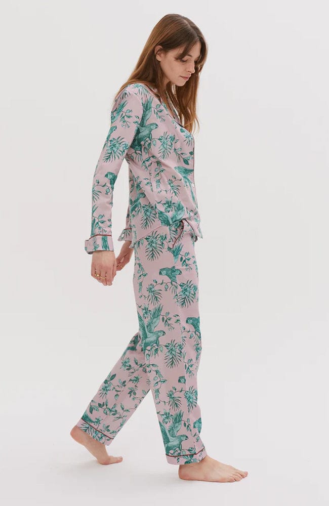 %shop_name_% Desmond &amp; Dempsey_Parrot Organic Cotton Long Pajama Set _ Loungewear_ 1400.00